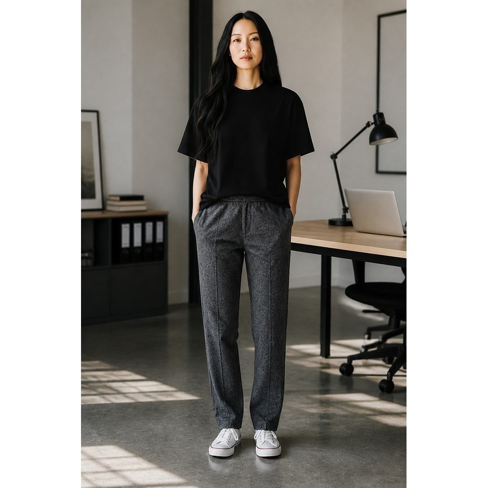 J. Jill Wearever Collection Pants Womens Petite L Navy Blue Pull-On Knit capsule
